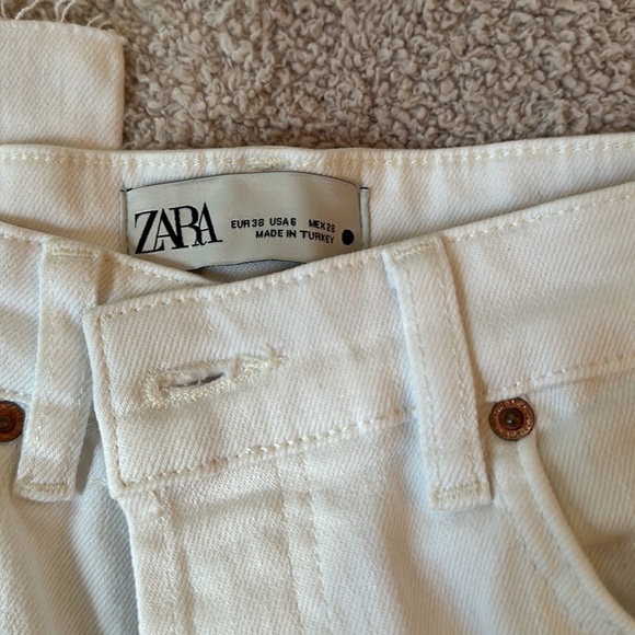 WOMENS WHITE ZARA STRAIGHT JEANS - Picture 2 of 3